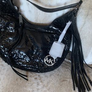 ❌SOLD❌Michael Kors Crystal Black Patent Python Bag